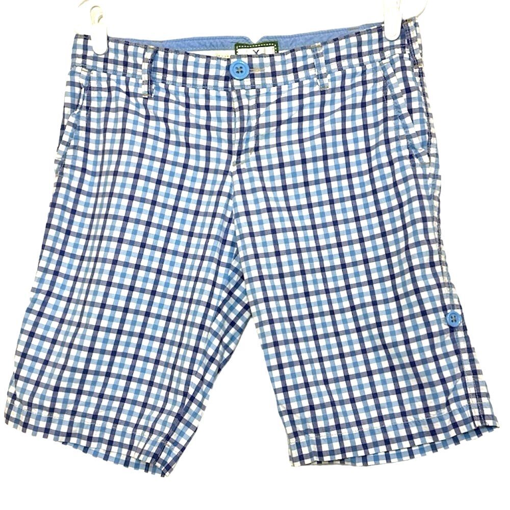 American Eagle Blue Plaid Bermuda Shorts Size 6 Preppy Coastal Resort